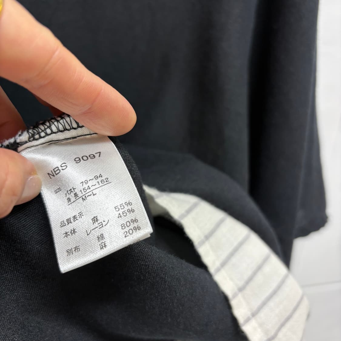 CLOUDNINE 블랙 린넨 혼방 리본 레이어드 블라우스 JPN 상품이미지6