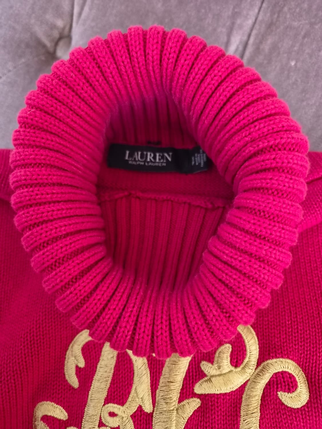 랄프로렌 여성 레드왕관자수터틀넥니트 S사이즈 상품이미지8