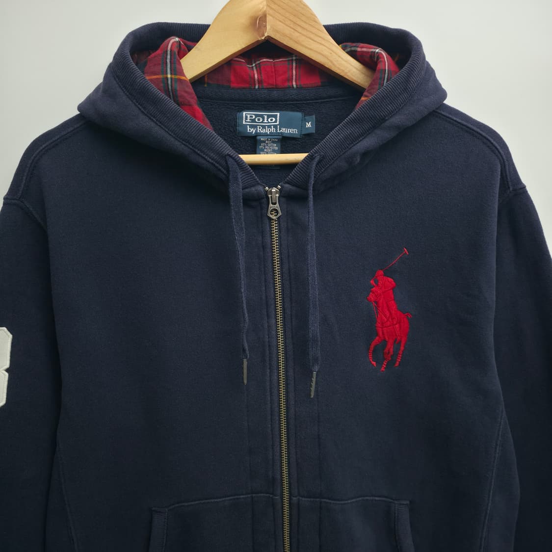 [M] 폴로 랄프로렌 빅포니 체크패턴 후드집업 네이비 상품이미지2