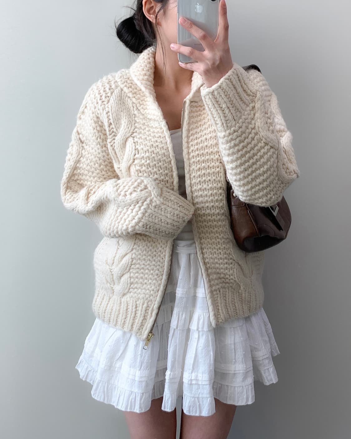 빈티지 니트 집업 상품이미지1