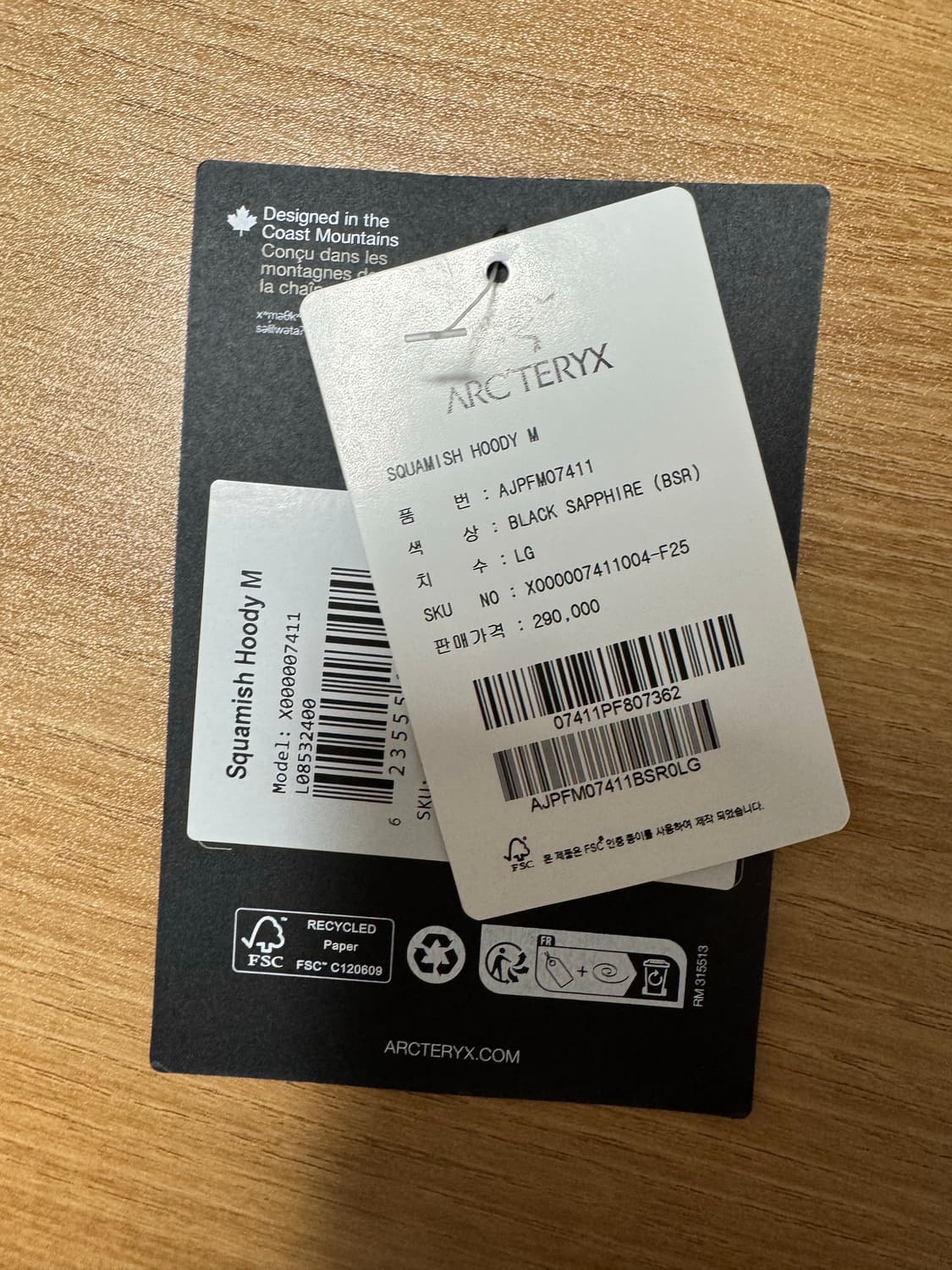 아크테릭스 스쿼미시 블랙사파이어 L판매합니다. 상품이미지3