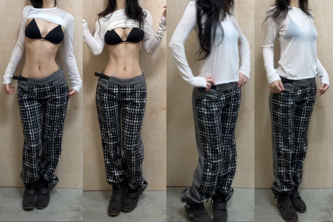 [직수입] 빈티지 RARE miss sixty 체크 울 트라우저 상품이미지3