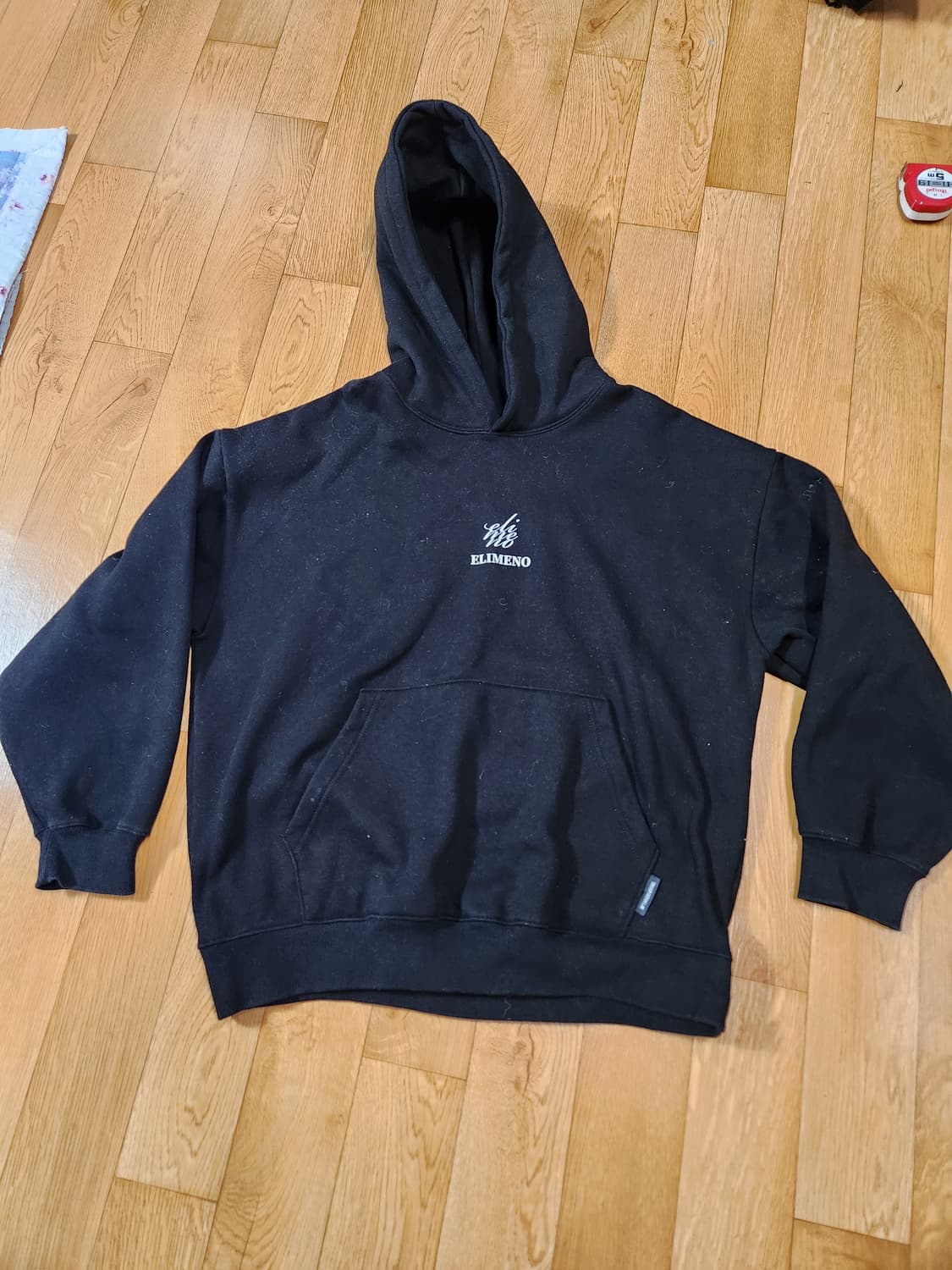 엘리메노 데이지 기모 블랙 후드티 F 상품이미지3