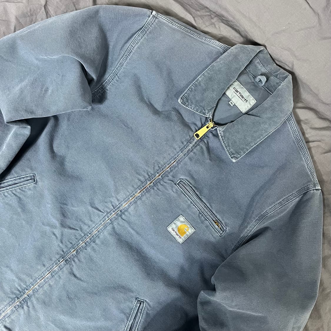 칼하트 WIP 코튼 포플린 라인드 디어본 캔버스 페이디드 디트로이트 자켓 상품이미지3