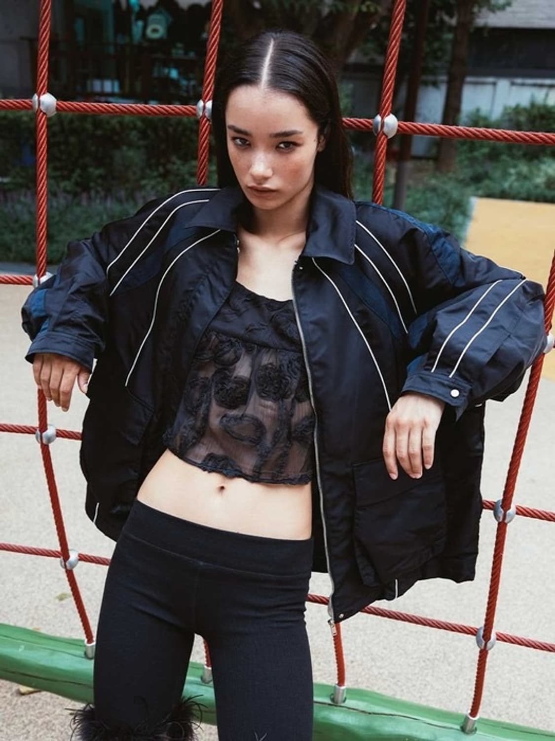 유센틱 라인 캐주얼 집업 점퍼 블랙 상품이미지1