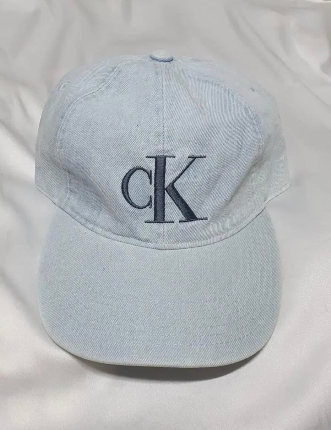 연청 라이트데님 CK 캘빈클라인 레터링 데님 볼캡 모자 상품이미지4
