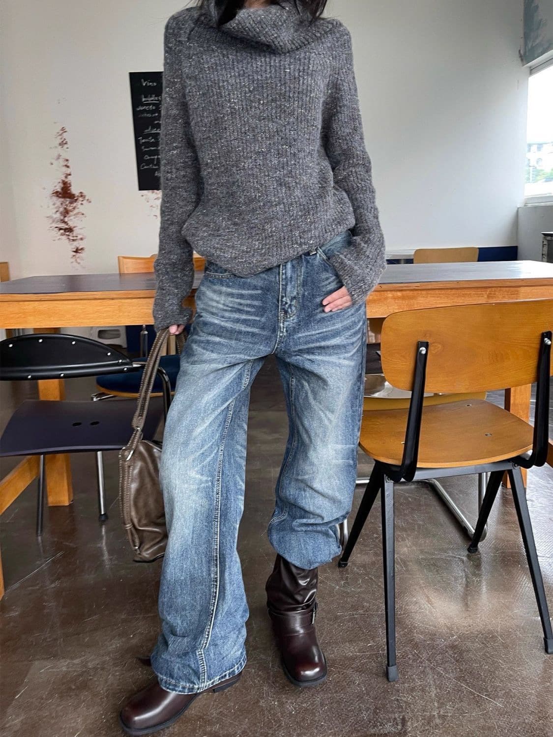 S2p 백포켓 자수 빈티지 워싱 데님  상품이미지5