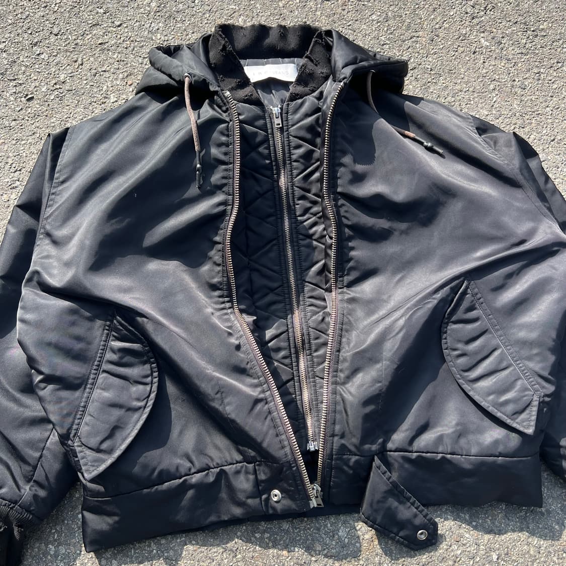 Iro 데미지 후디드 MA-1 플라이트 자켓 상품이미지4