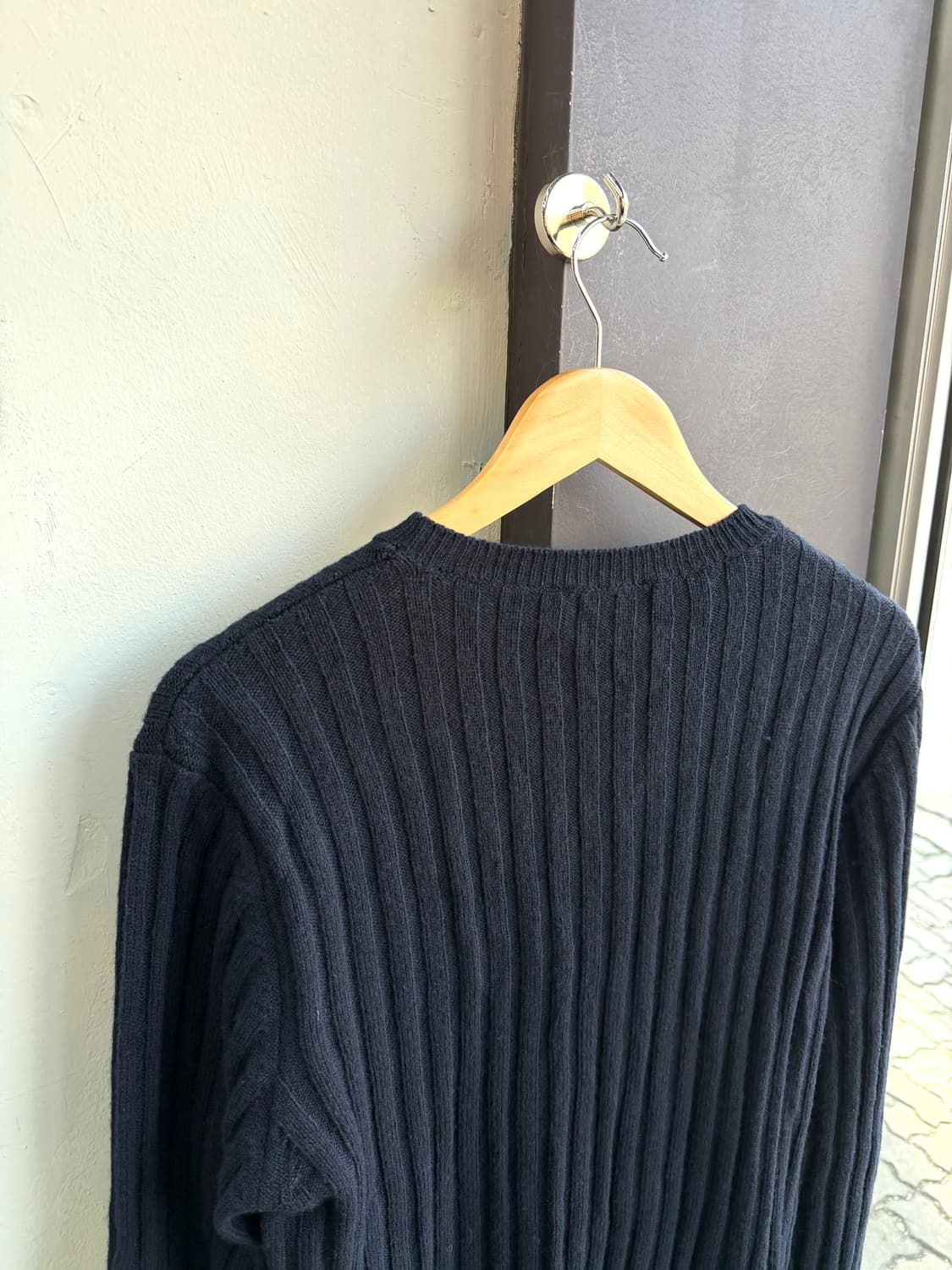 50/ 엠프리오 아르마니 레더 블랜딩 골지패턴 니트 상품이미지6