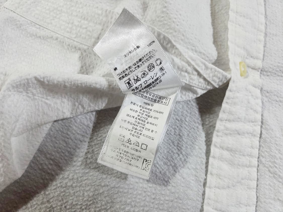 폴로 랄프로렌 화이트 시어서커 반팔 셔츠 상품이미지5