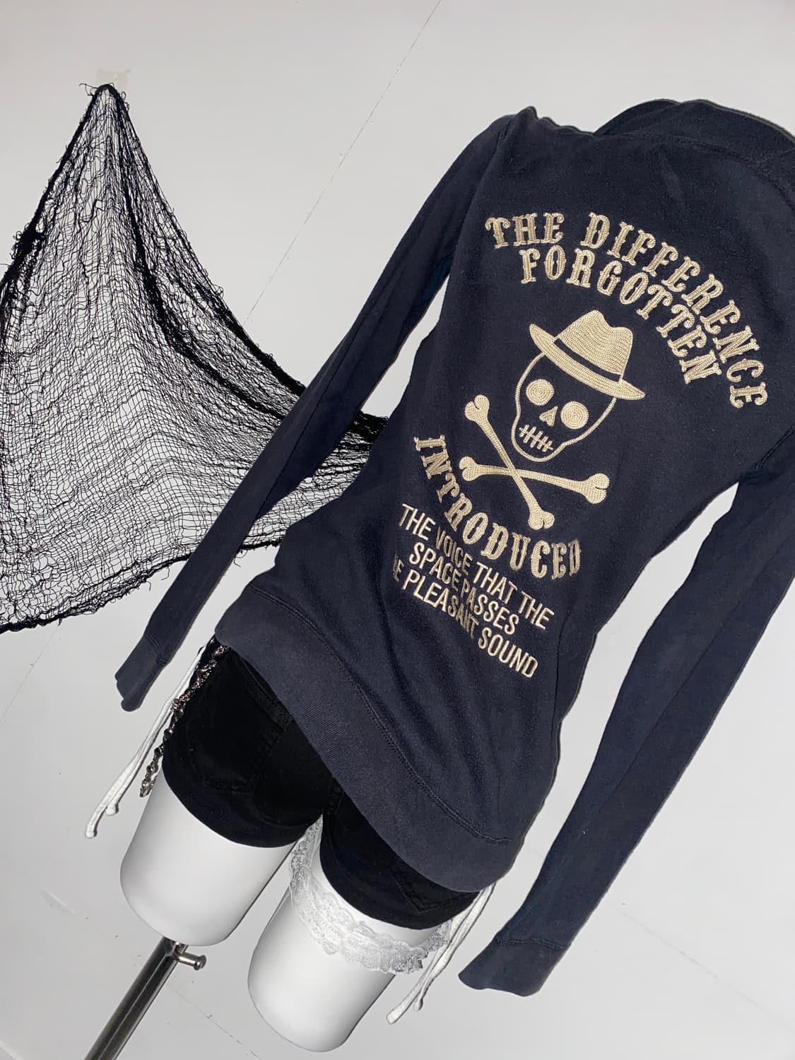 ꒰ঌ 펑크 스컬 딥네이비 투웨이 후드집업 ໒꒱ 상품이미지5