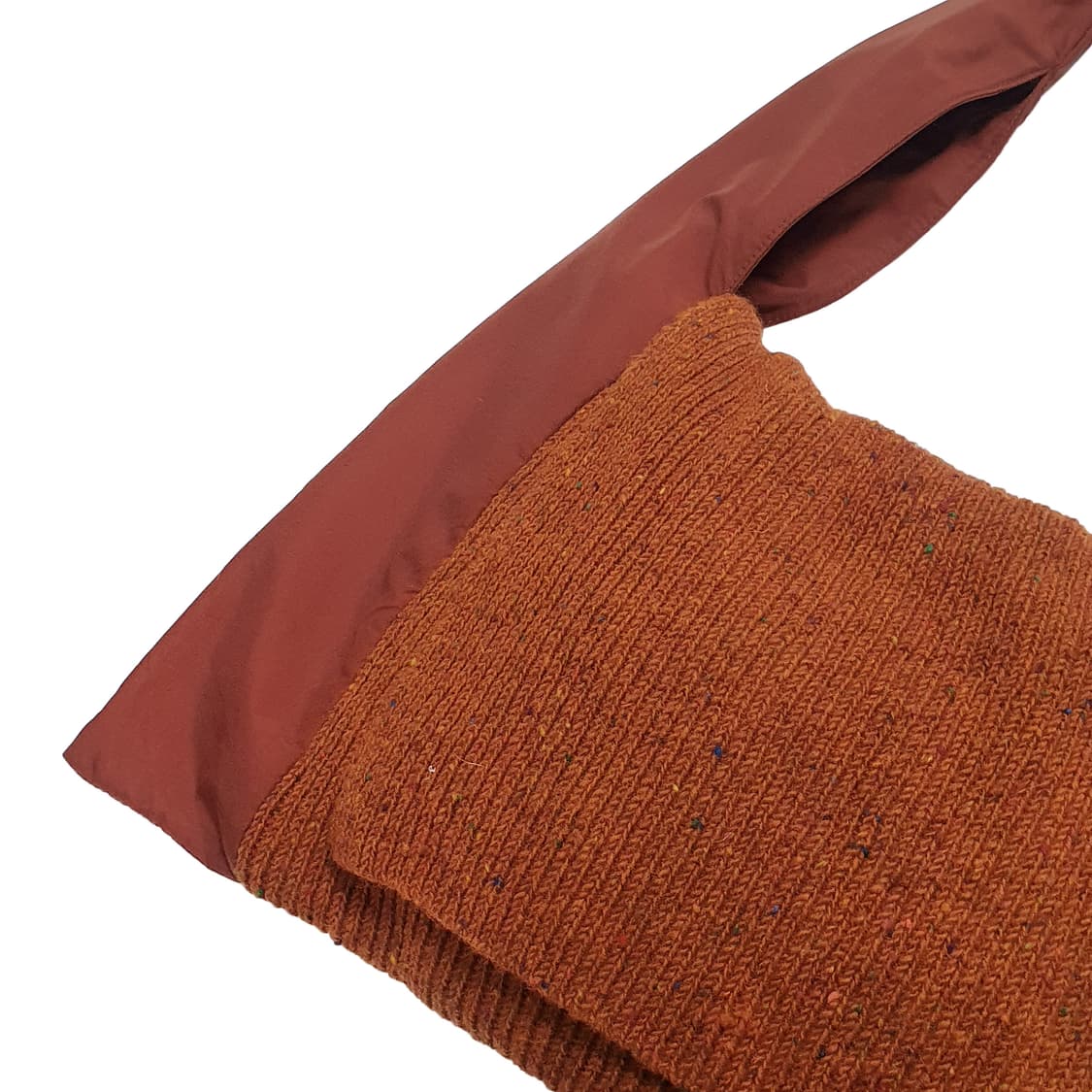 빈티지 니트 덮개 빅 숄더백 오렌지 상품이미지5