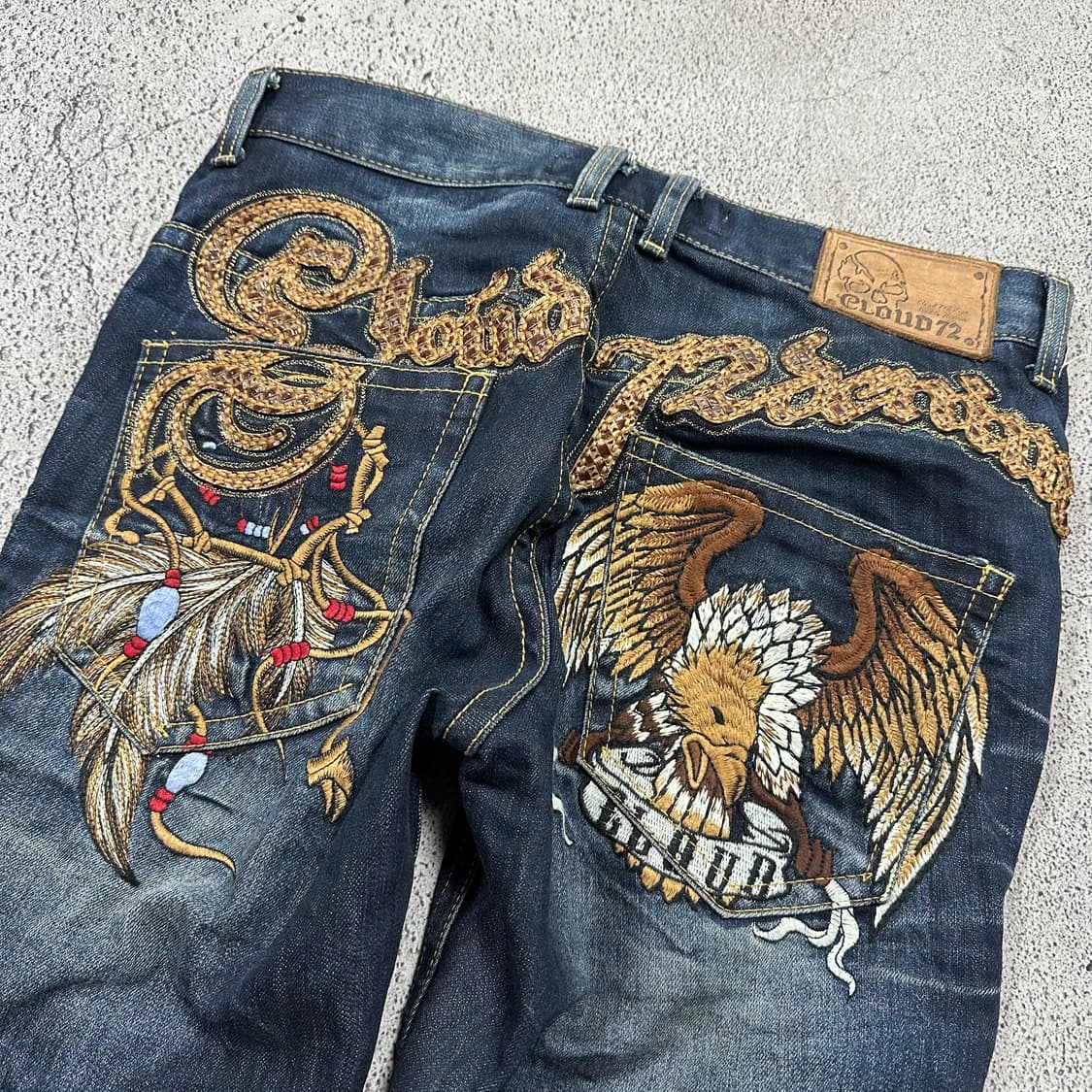 ✨ (바배) 클라우드72 자수 바이크 데님 팬츠 상품이미지3