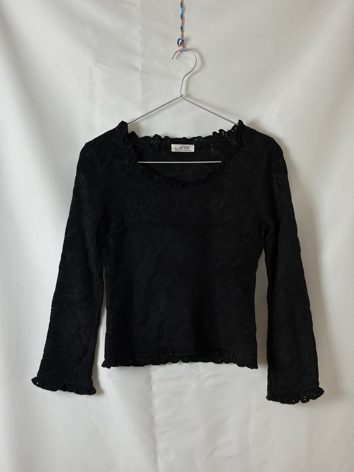 블랙 리프 러플 니트 상품이미지4