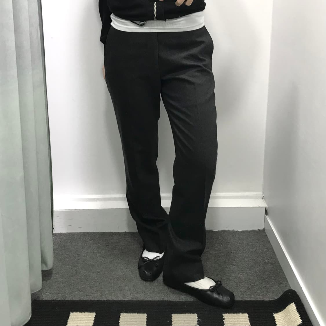 인코텍스 다크그레이 울 슬랙스 상품이미지3