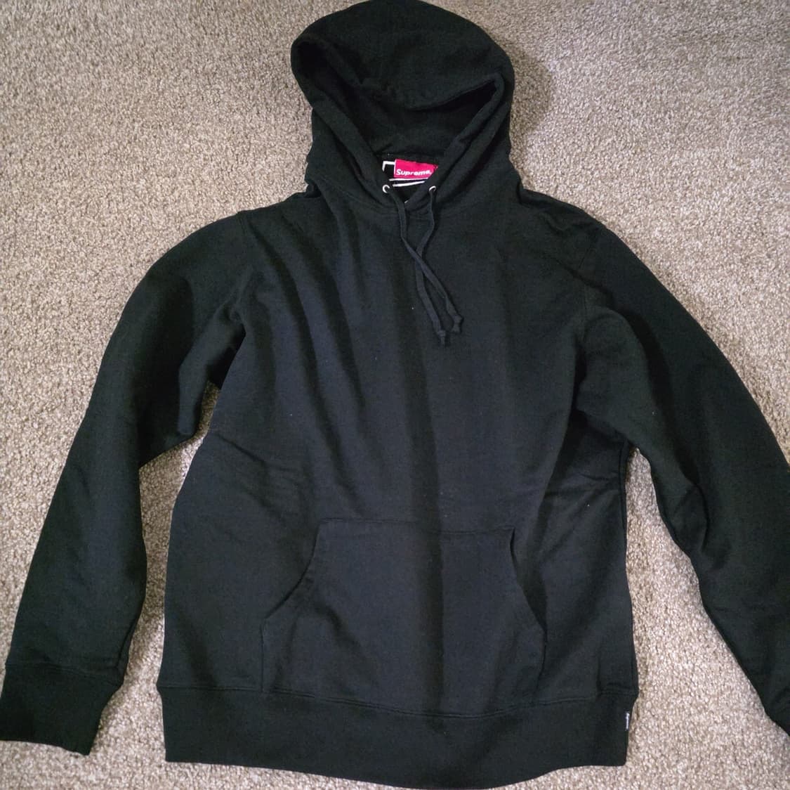 24FW 슈프림 사틴 아플리케 후드티 블랙 상품이미지3