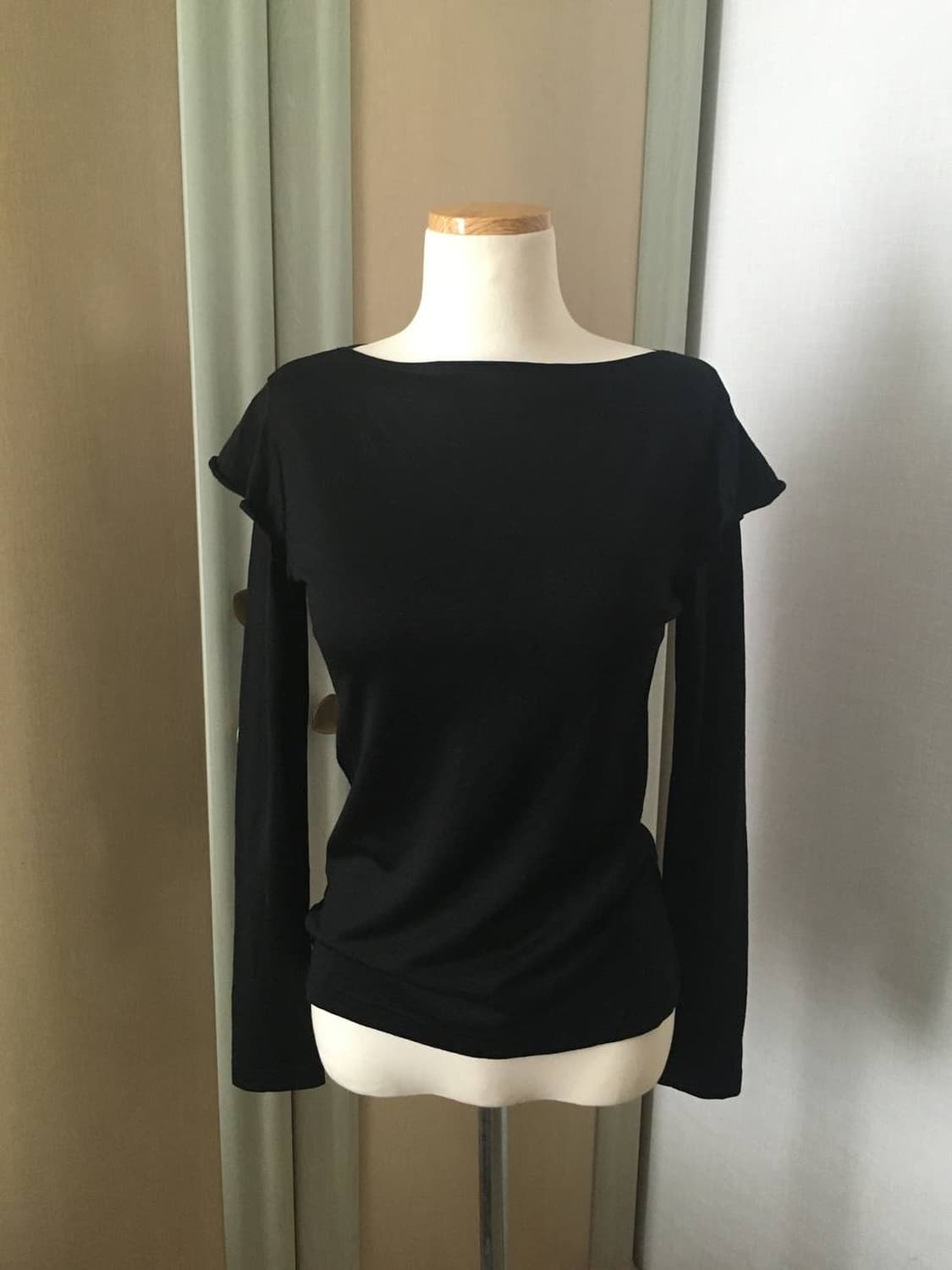 일본빈티지 블랙 프릴 레이어드 긴팔 티셔츠 상품이미지3