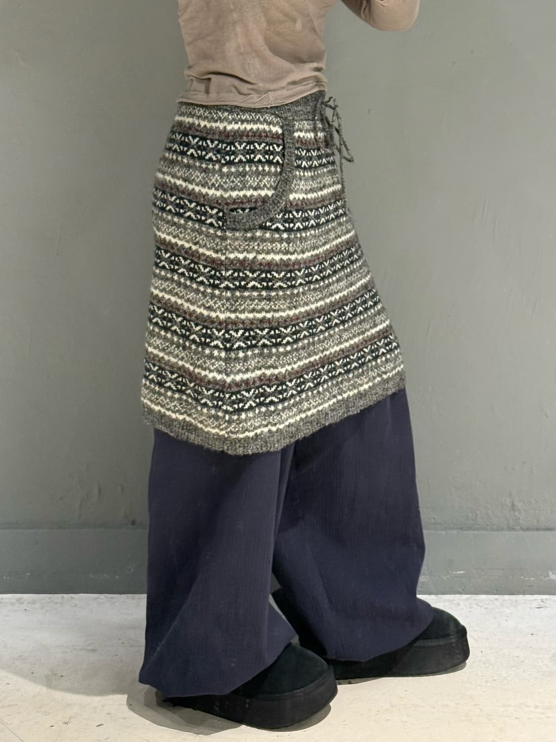 winter pattern knit midi skirt 상품이미지5