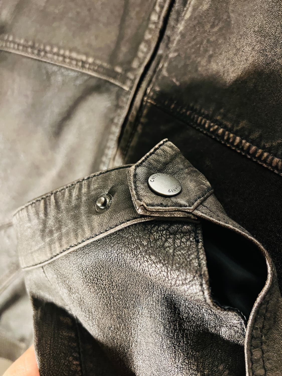 헨리코튼 베지터블 레더 이팩트 블루종 46 가죽자켓 팝니다. 상품이미지6