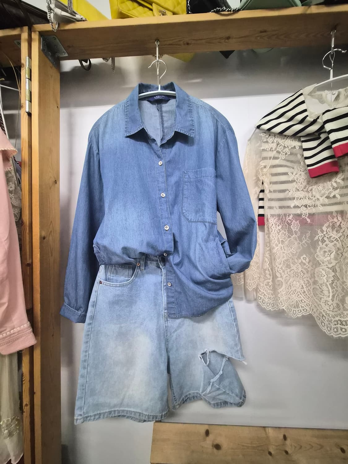 안지크 데님셔츠 점퍼 블루종 상품이미지2