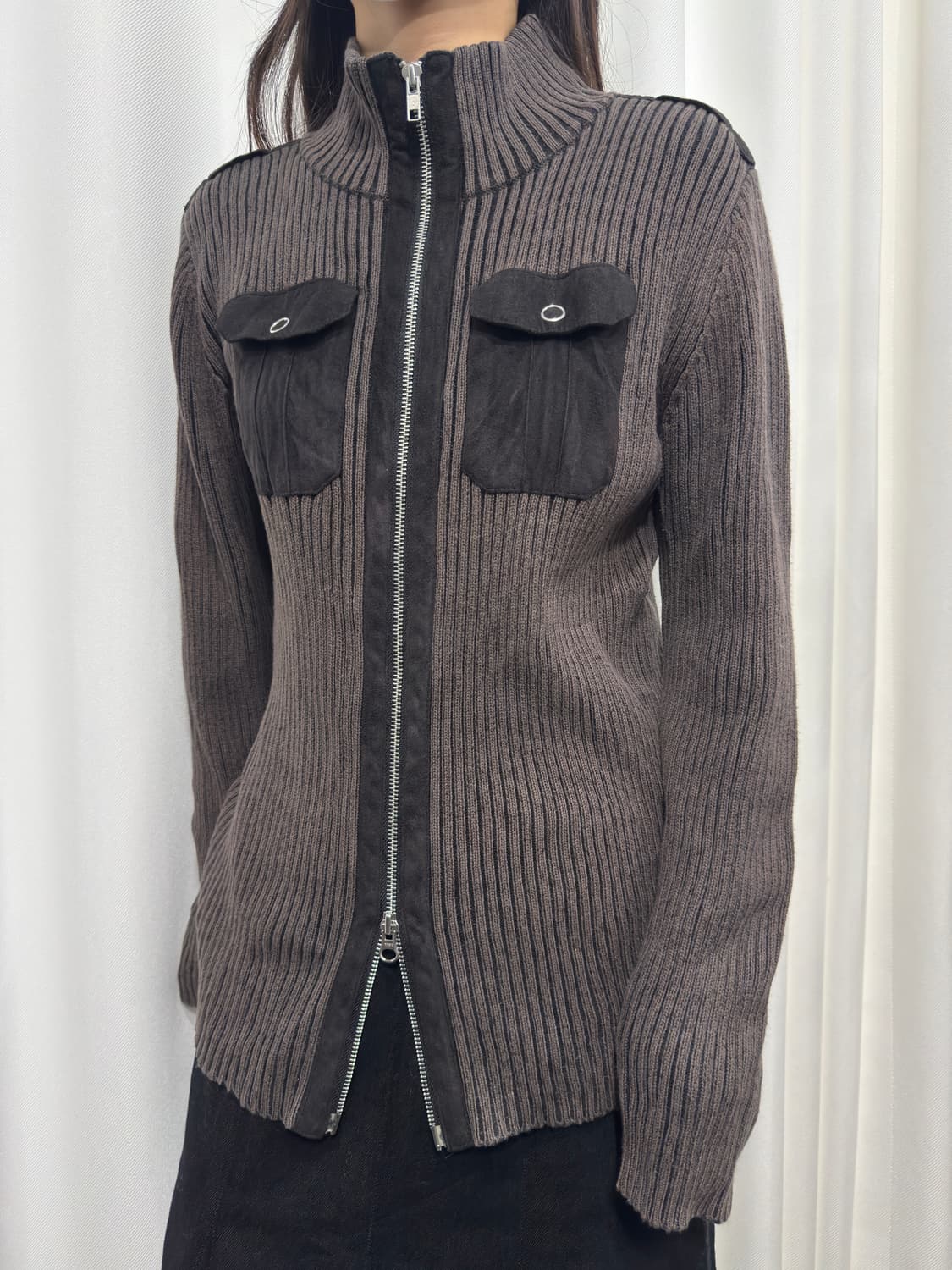 pocket knit twoway zipup 상품이미지2