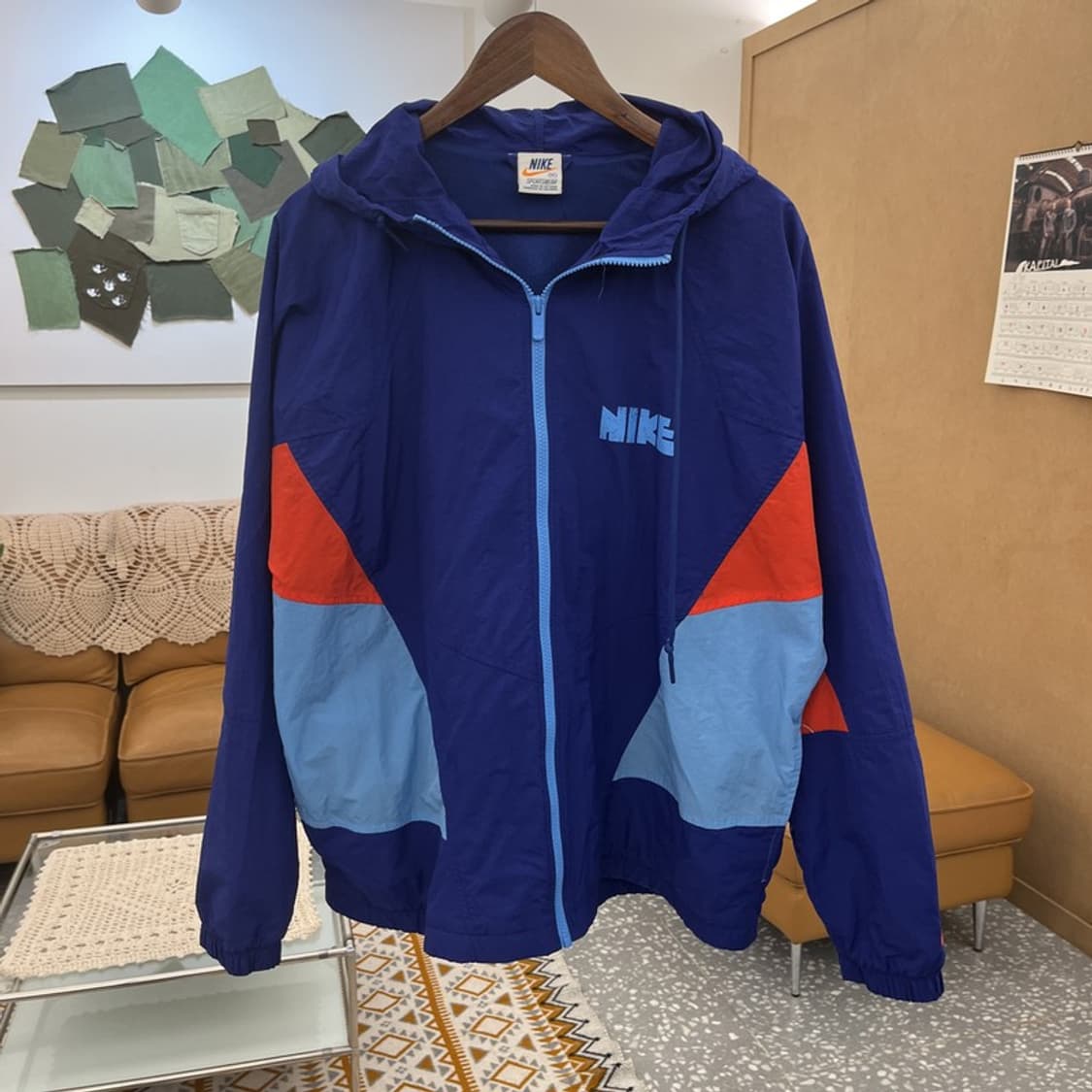 나이키 올드스쿨 레트로 배색 윈드러너 바람막이 자켓 XL C10531 상품이미지3