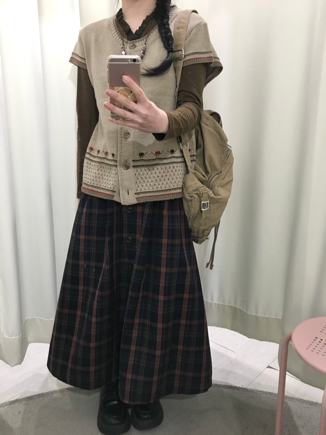 check button skirt 상품이미지4