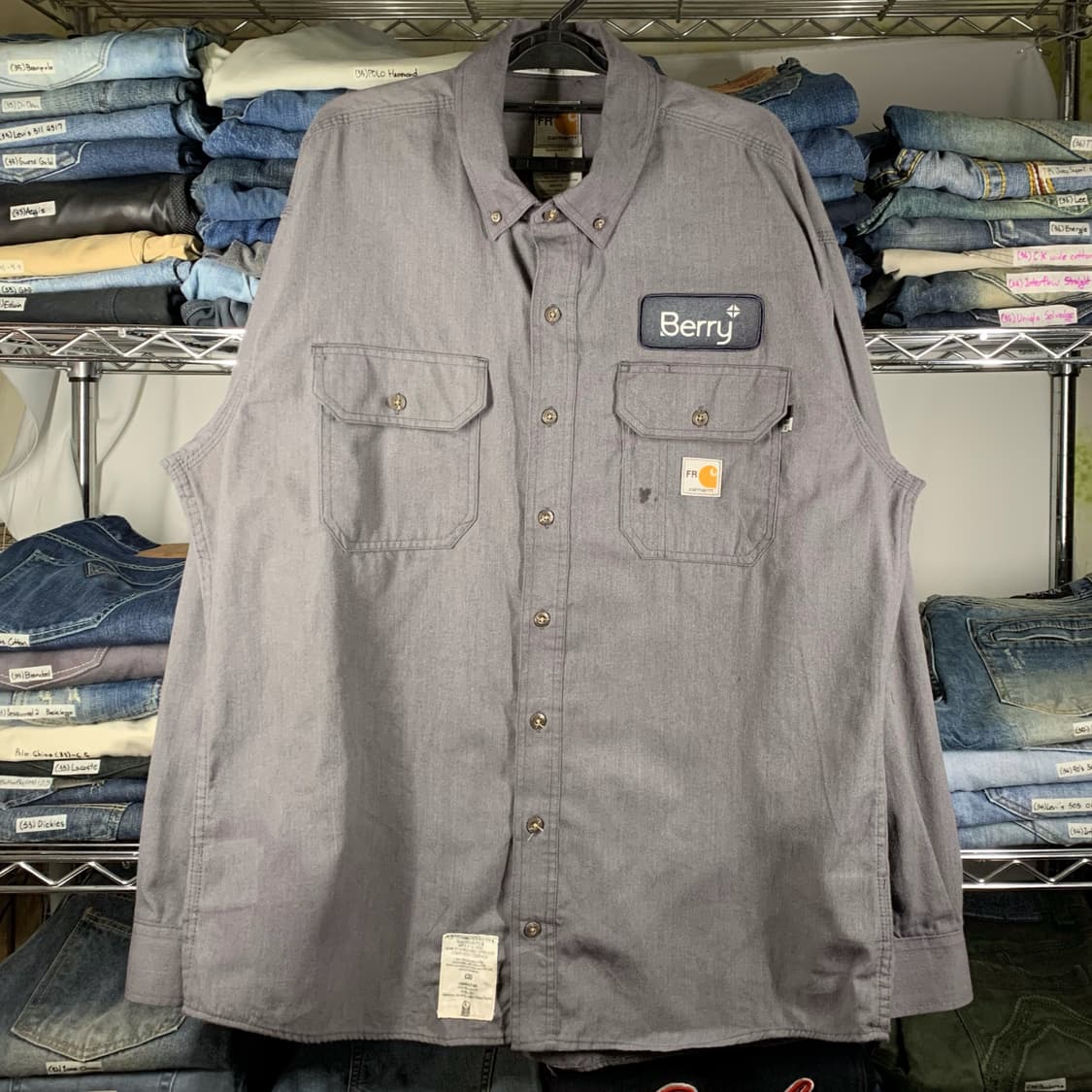 [L] 칼하트 FR 워크셔츠 그레이 상품이미지2