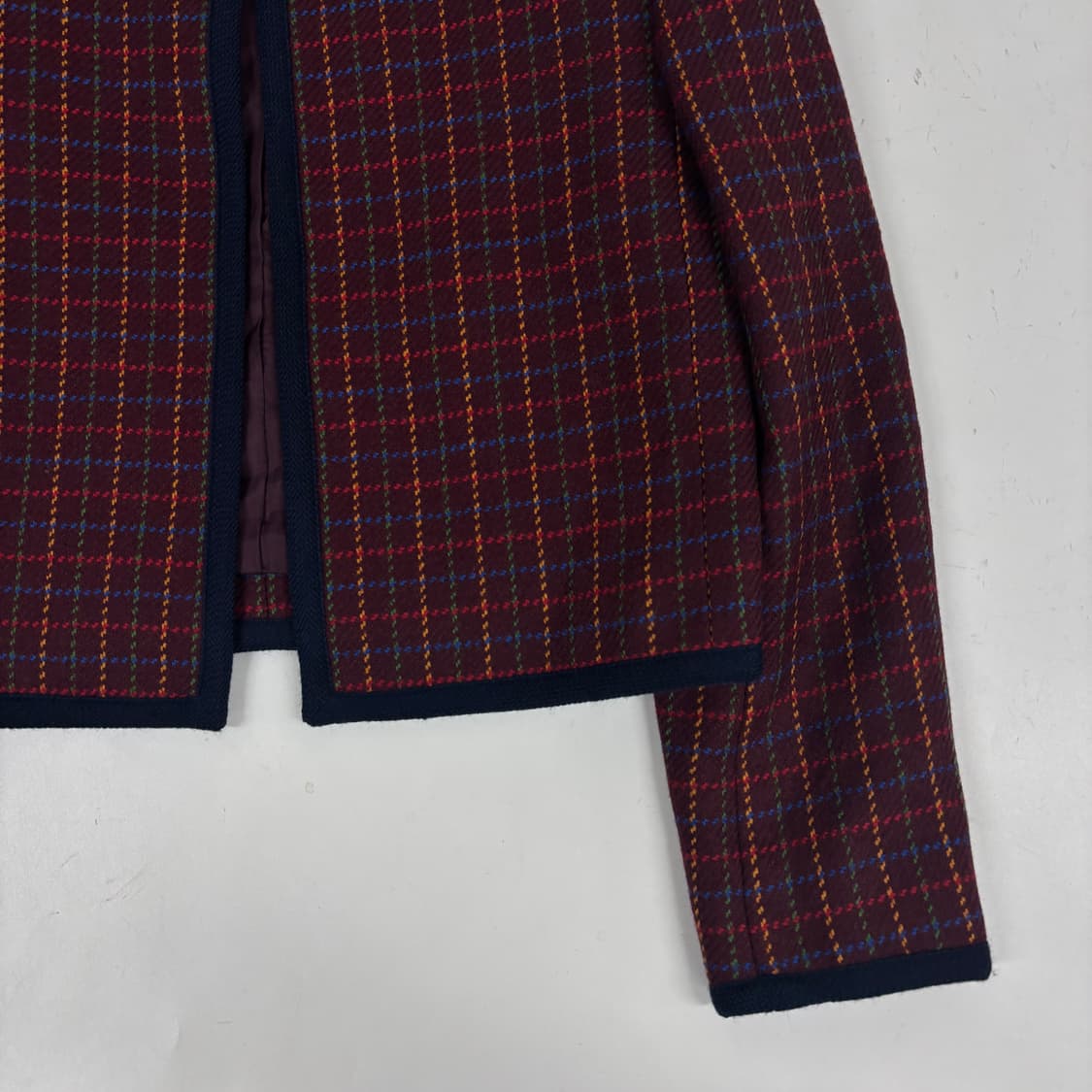 입생로랑 체크 트위드 차이나 자켓 상품이미지6