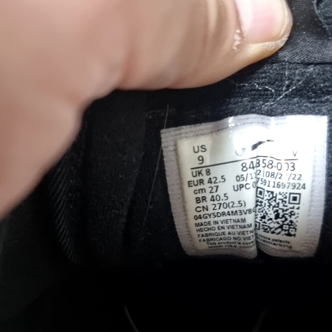 나이키 마노아 블랙 하이탑 운동화(270-275) 상품이미지6