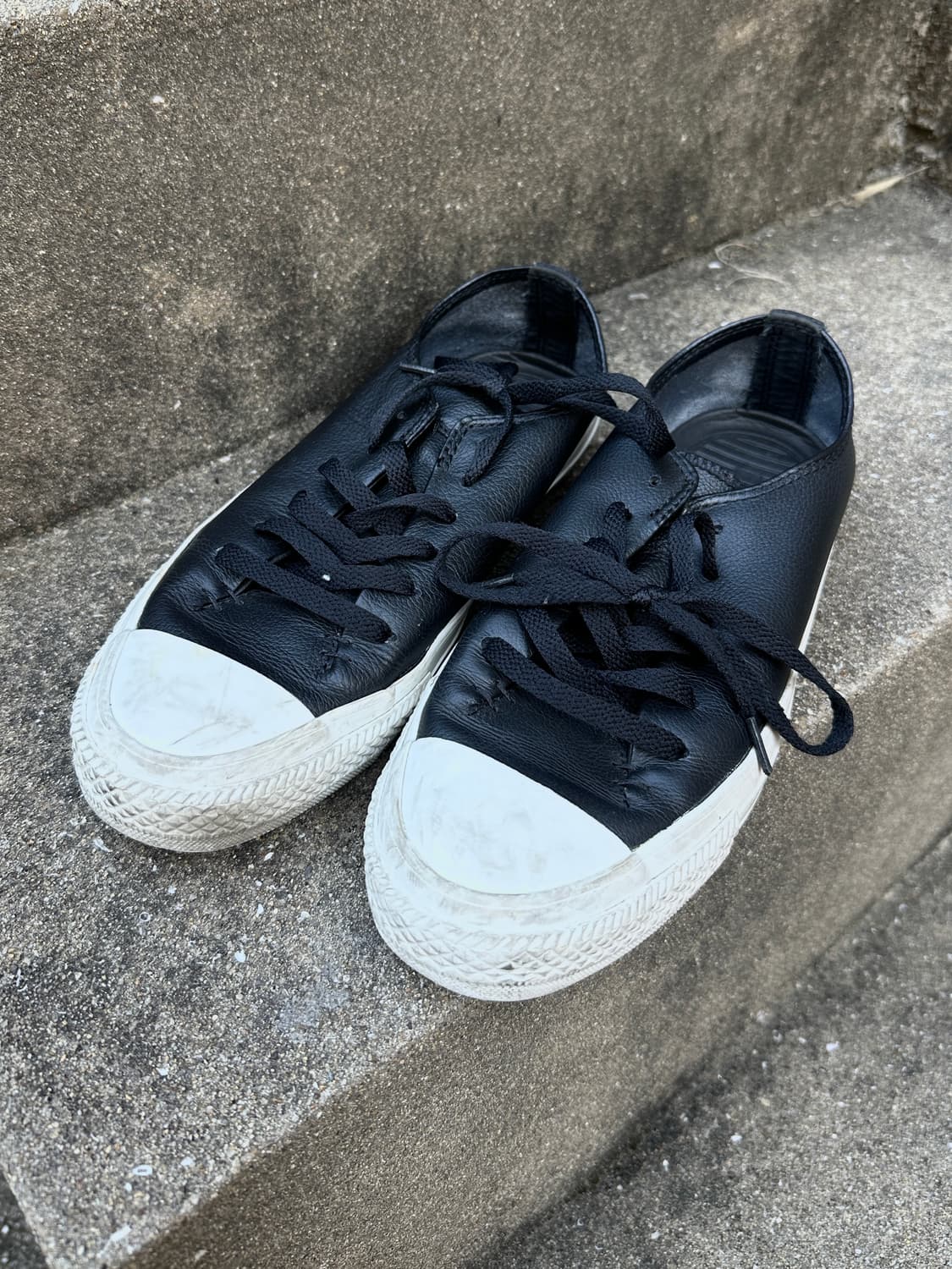 Converse all star black leather shoes 상품이미지1