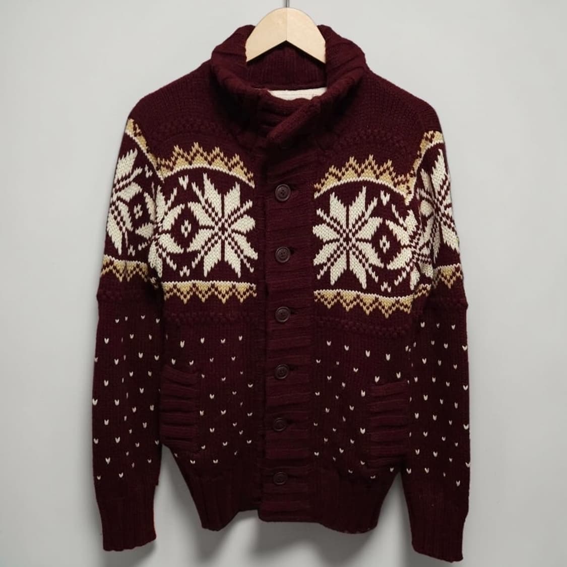 95 Abercrombie 아베크롬비 노르딕 숄카라 니트 가디건 상품이미지1