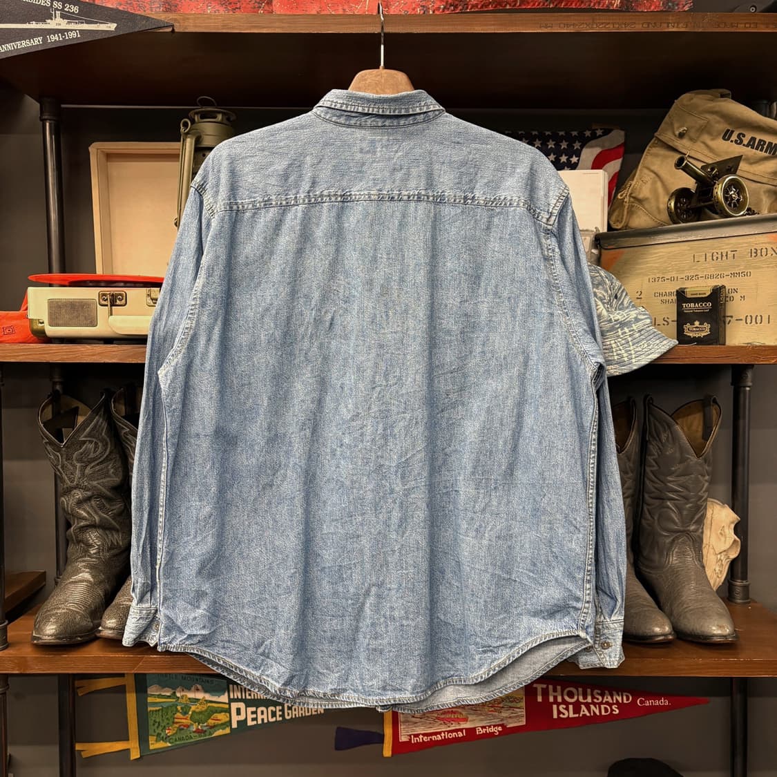 90s 리바이스 스티치라인 데님 워크셔츠 스틸버튼 레드탭 N720 상품이미지2