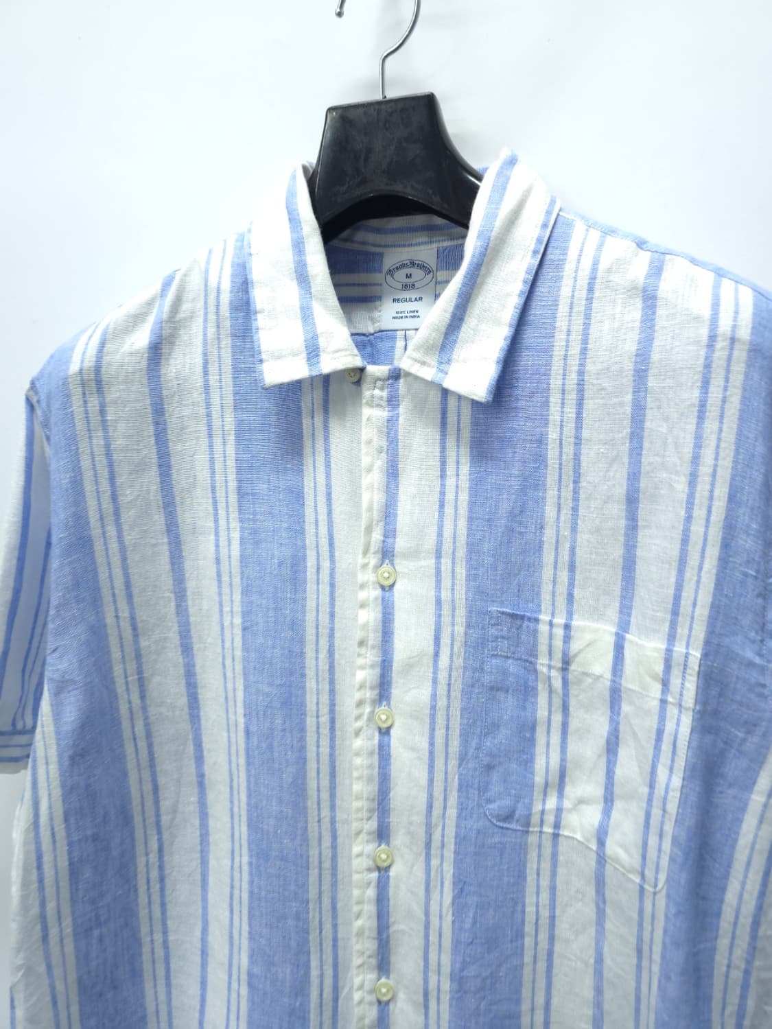 ​브룩스브라더스 100% 린넨 스트라이프 반팔 셔츠 (~105) 상품이미지2