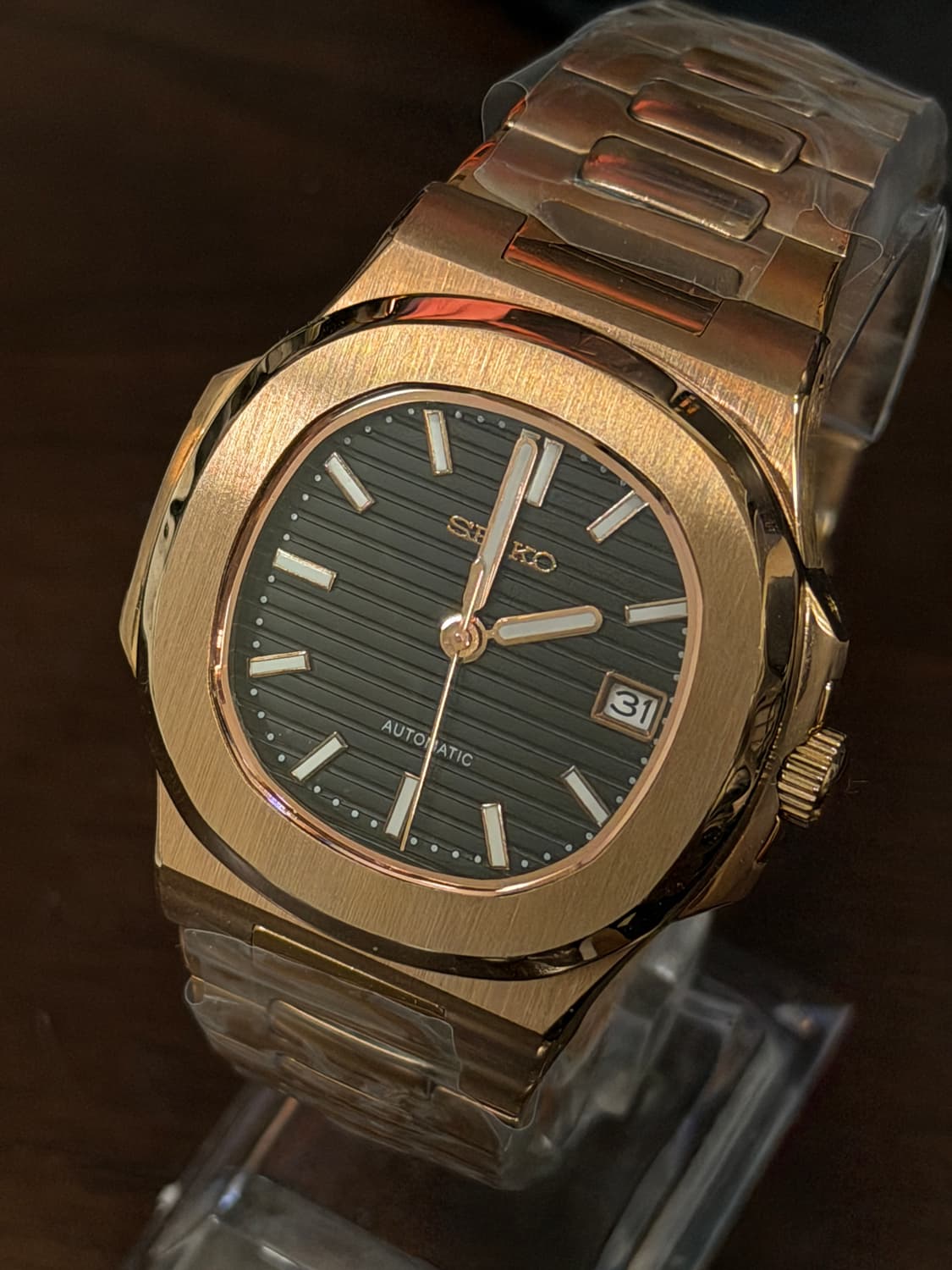세이코 MOD 노틸러스 로즈골드 검판 오토매틱 시계 상품이미지1
