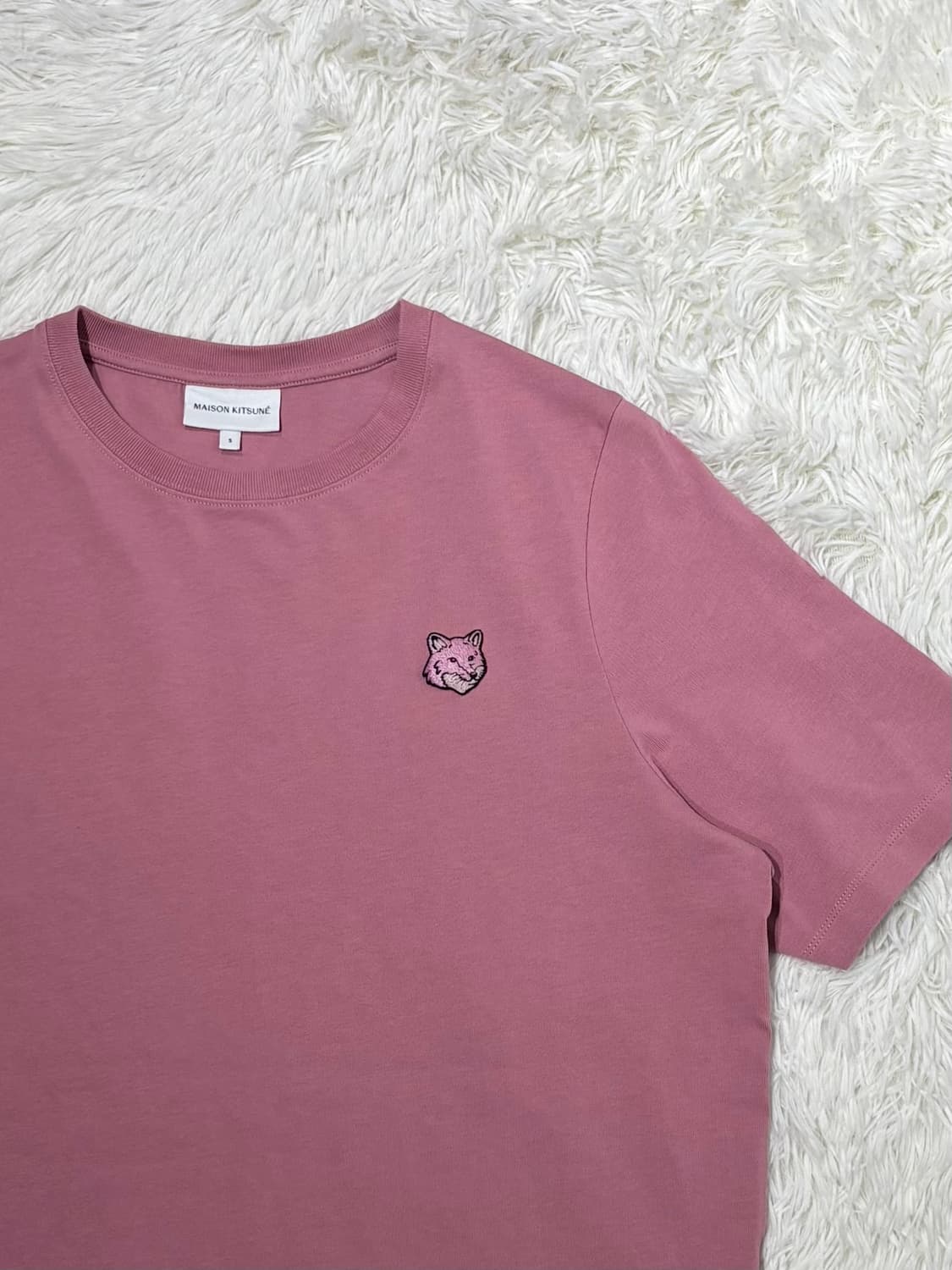 메종키츠네 뮤트핑크 폭스헤드 반팔 상품이미지5