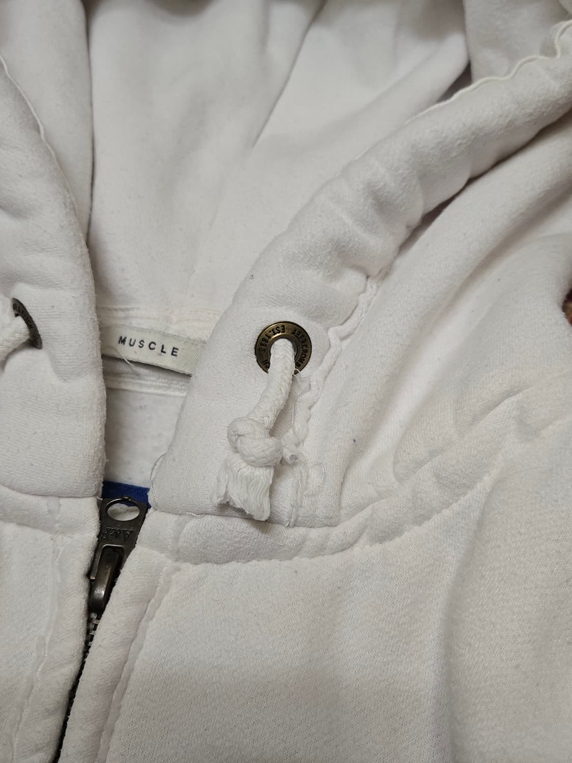 아베크롬비 앤 피치 클래식 자수 로고 후드집업 (화이트) XL 머슬핏 상품이미지5