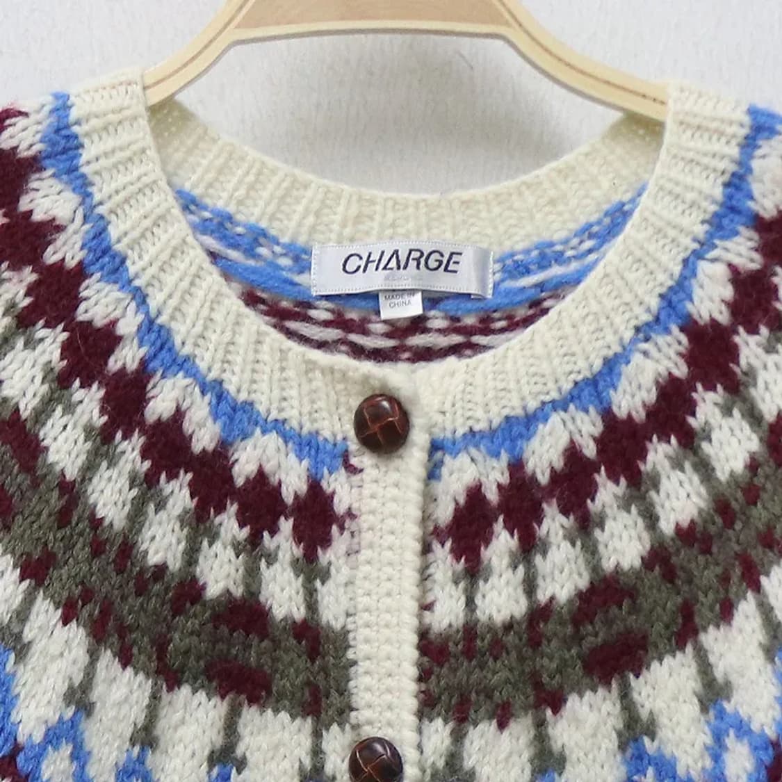 CHANGE 울 눈꽃 패턴 가디건 62043 상품이미지3