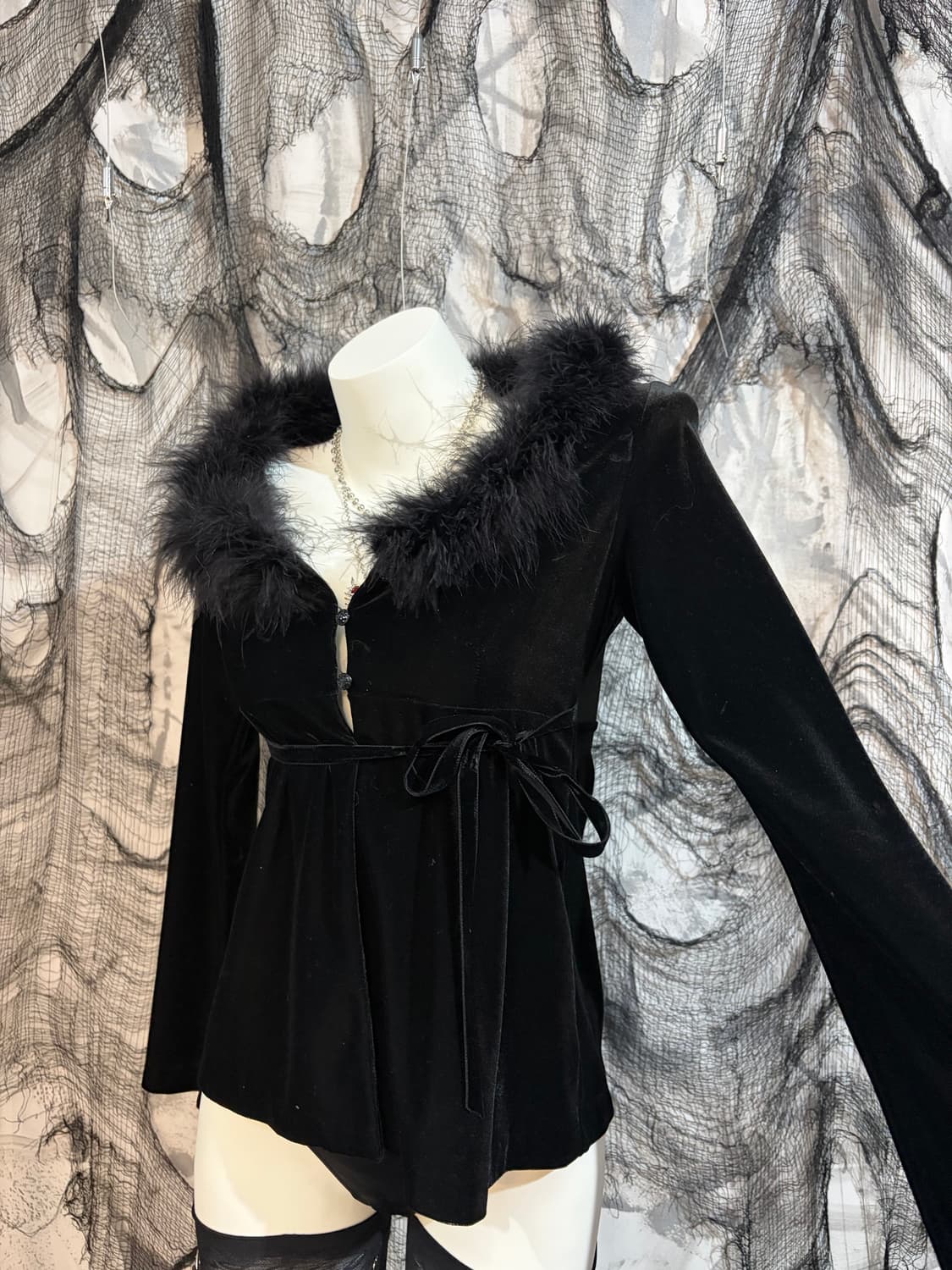 Gothic Velvet Fur Cardigan 상품이미지7