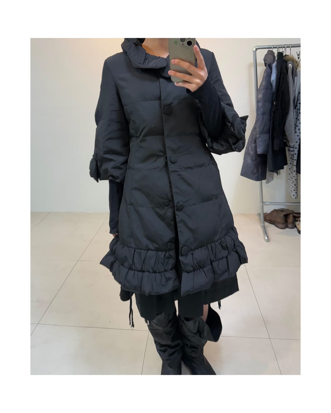 빈티지 7부 슬리브 다운 패딩 상품이미지3