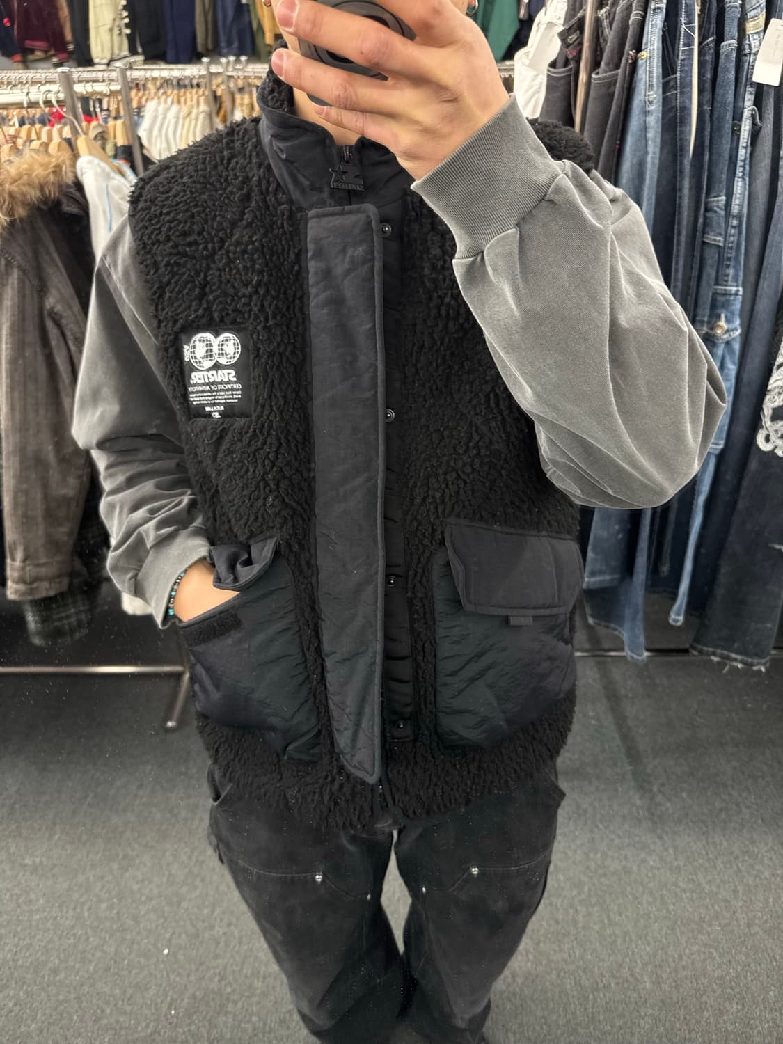 L)스타터 빈티지 셰르파 조끼 패딩 상품이미지1