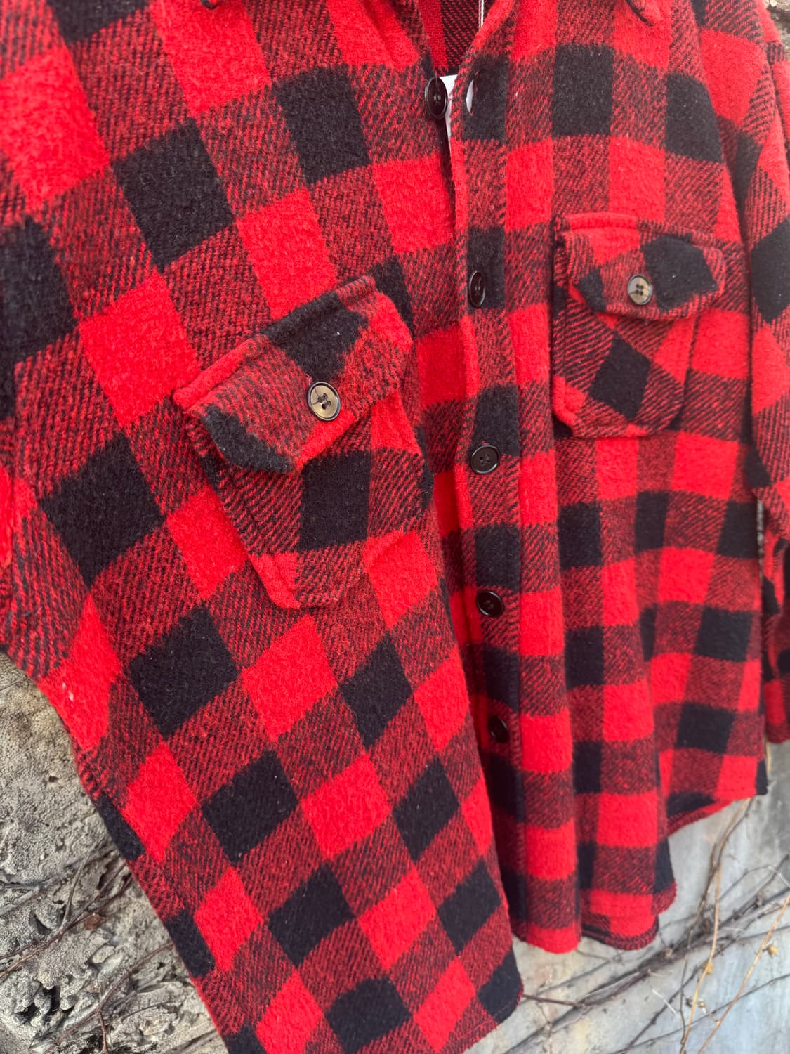 70s k-mart 케이마트 빈티지 플란넬 버팔로 체크 셔츠 상품이미지5