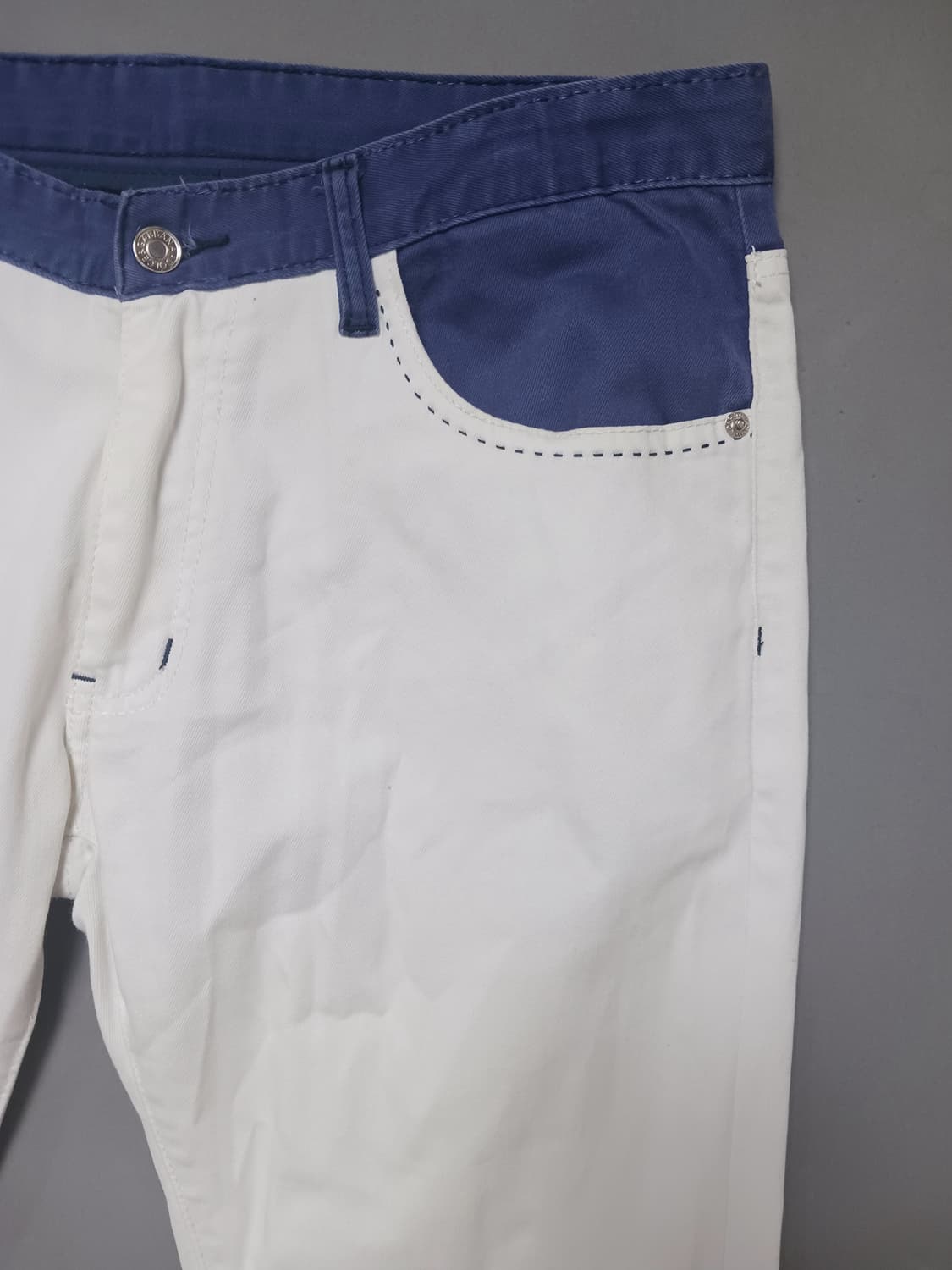 [34] 돌체앤가바나 화이트/블루 레이어드 면바지 상품이미지4