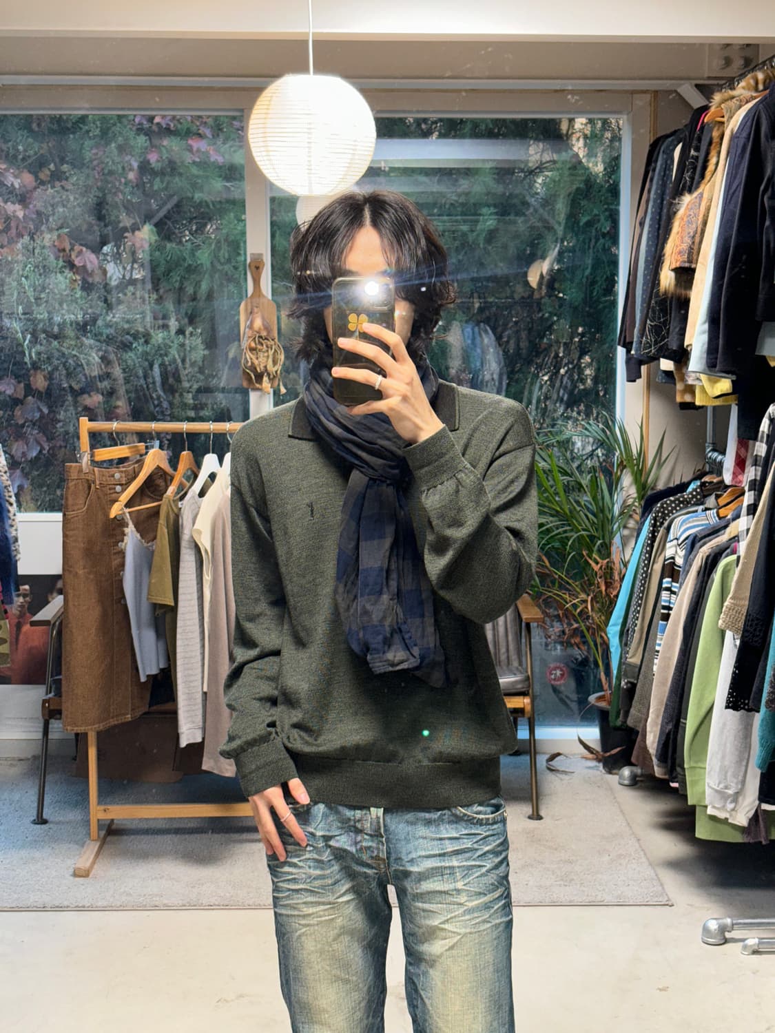 디젤 코튼 체크 머플러 상품이미지4