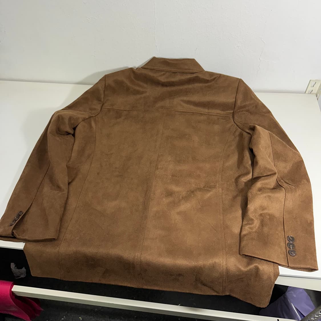 우먼L 빈티지 클래식핏 3버튼 스웨이드 블레이저 상품이미지5