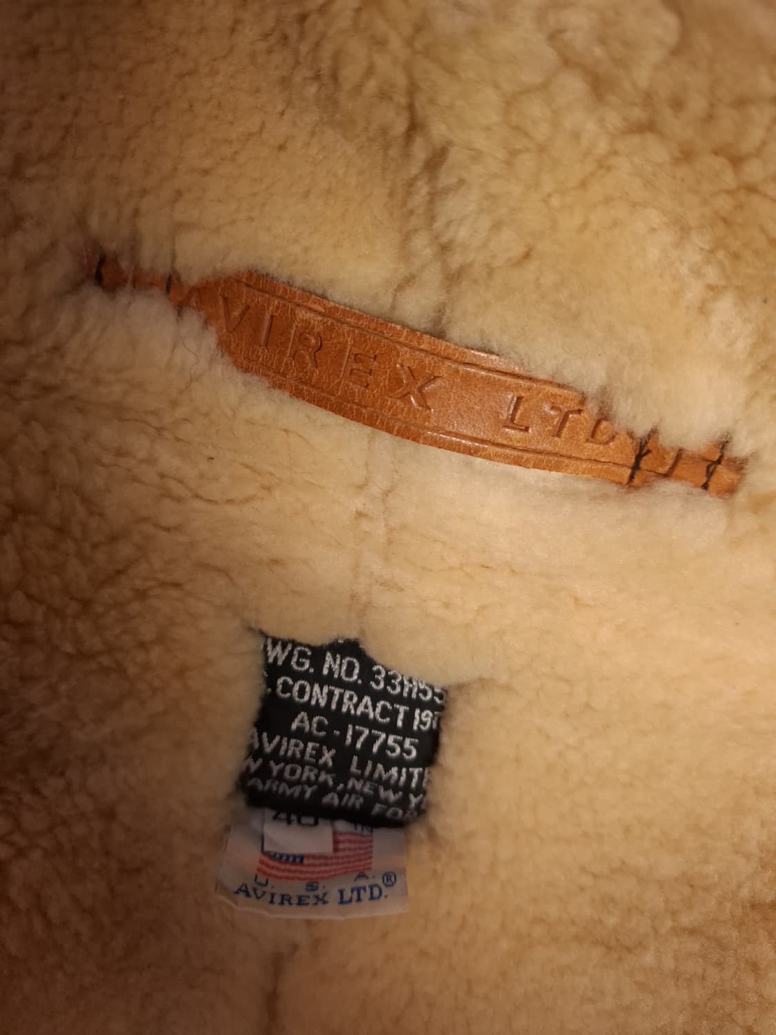 오리지날 미국제조 아비렉스 미공군 B-3 리얼레더 항공 폭격기 무스탕 상품이미지5