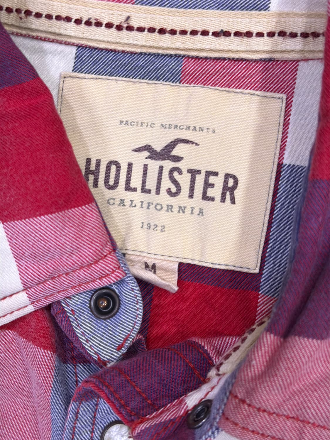 홀리스터 헤비코튼 체크 웨스턴 셔츠 남방 M 상품이미지6