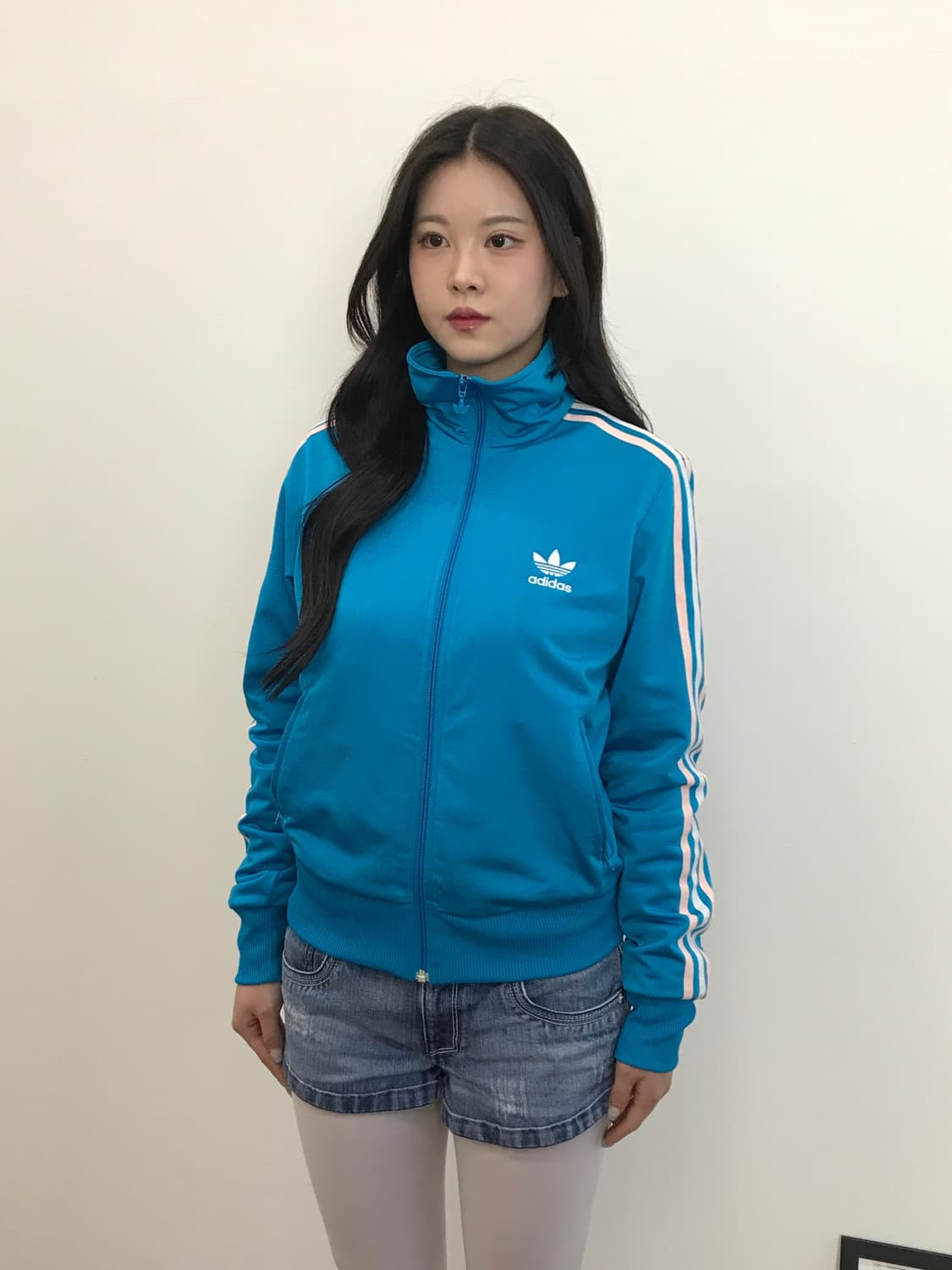 Adidas Cyan Blue & Pink Track Jersey 상품이미지3