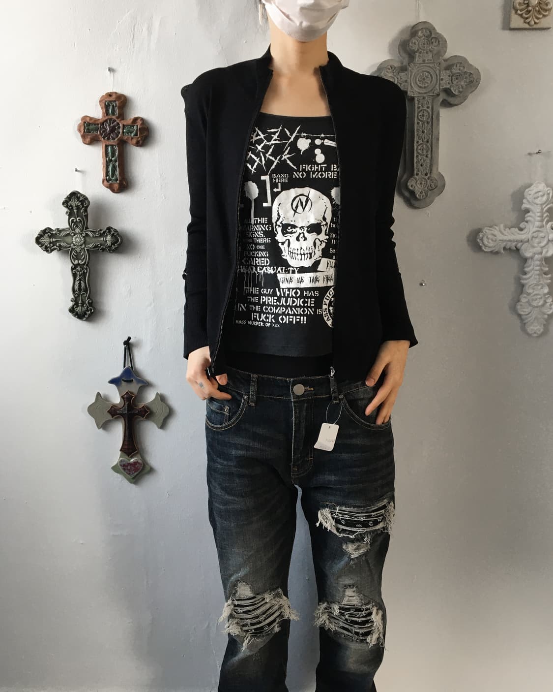 High neck knit zip up 상품이미지5