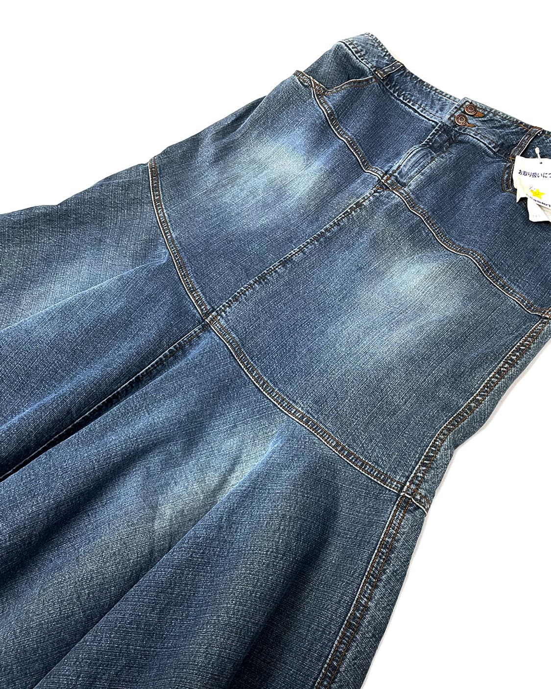 vintage 사선 미디 데님스커트 상품이미지5